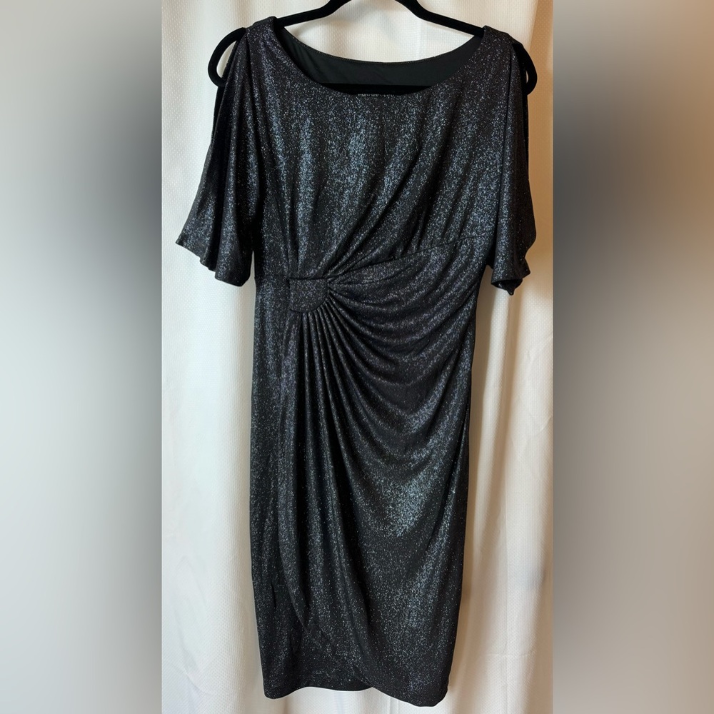 Connected Apparel | Black Silver Sparkle Dress | Size 6